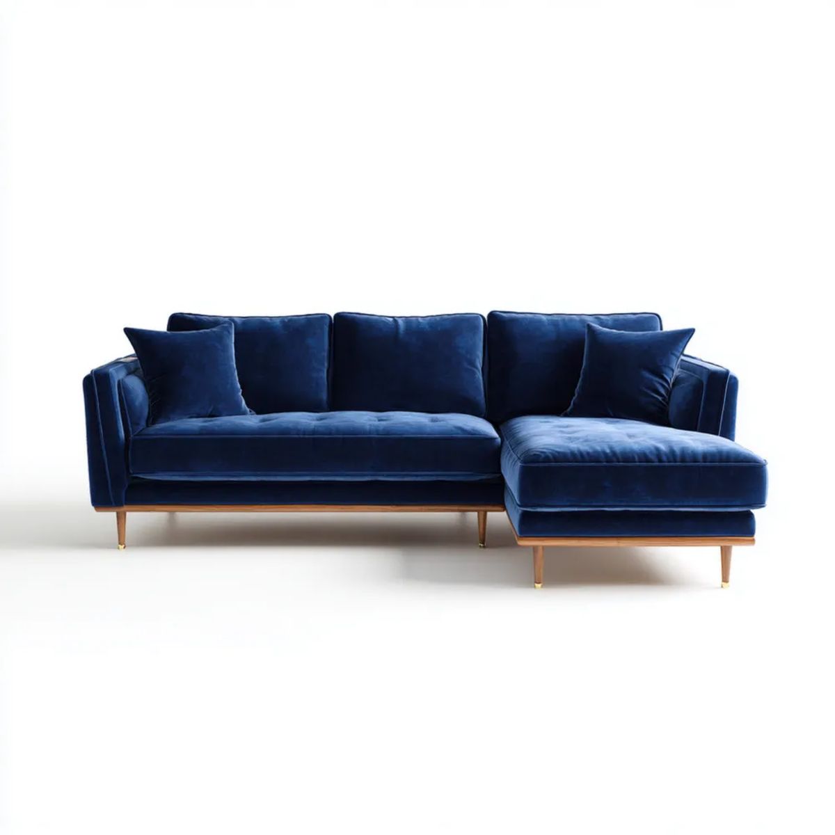 Sofa, 3-osobowa do siedzenia navy Niebieski poliester betonvelt sofa, 250 x 160 x 85 cm