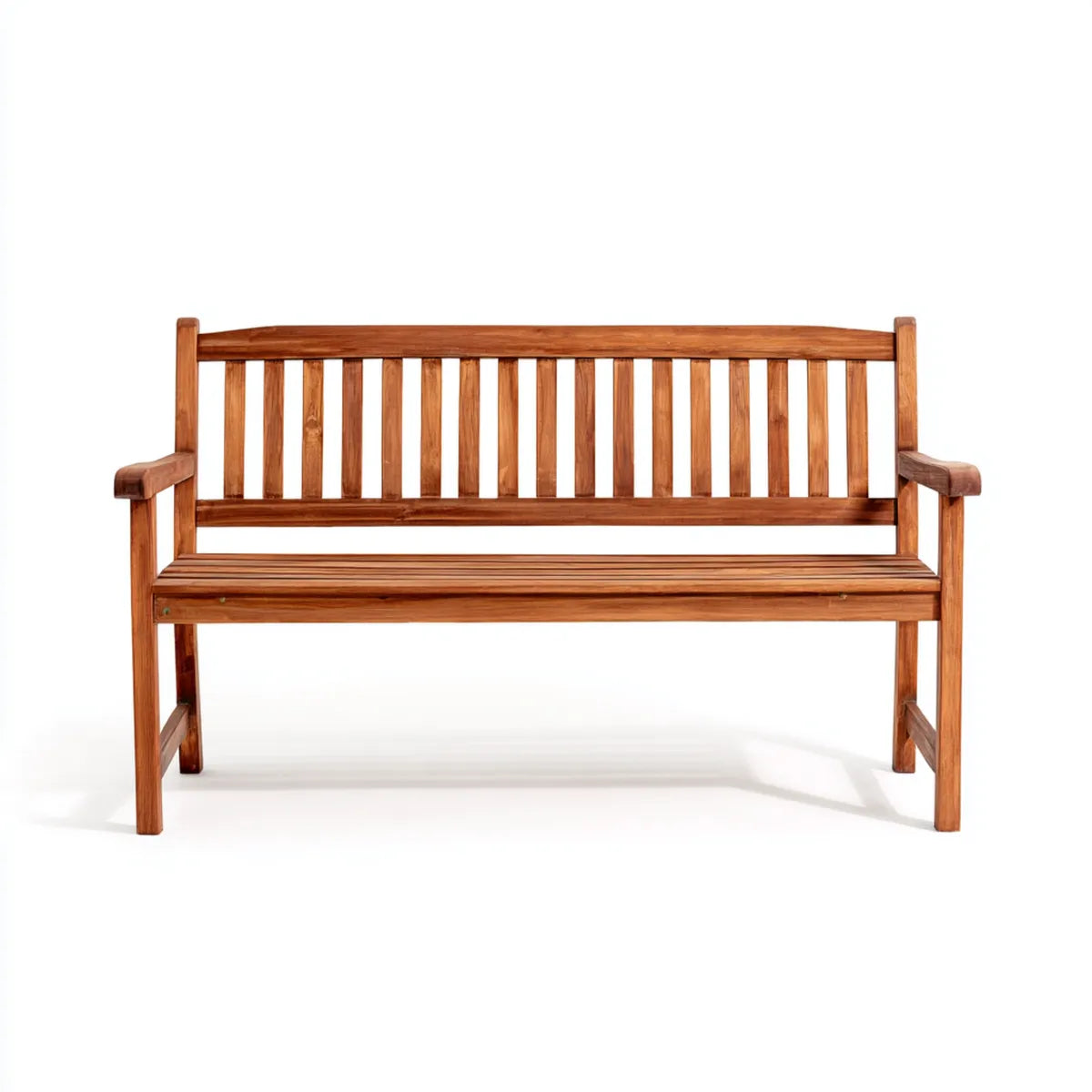 Ławka ogrodowa 2 brązowe kwadraty w litym drewnie o prostokątnej akacji 120 x 65 x 90 cm