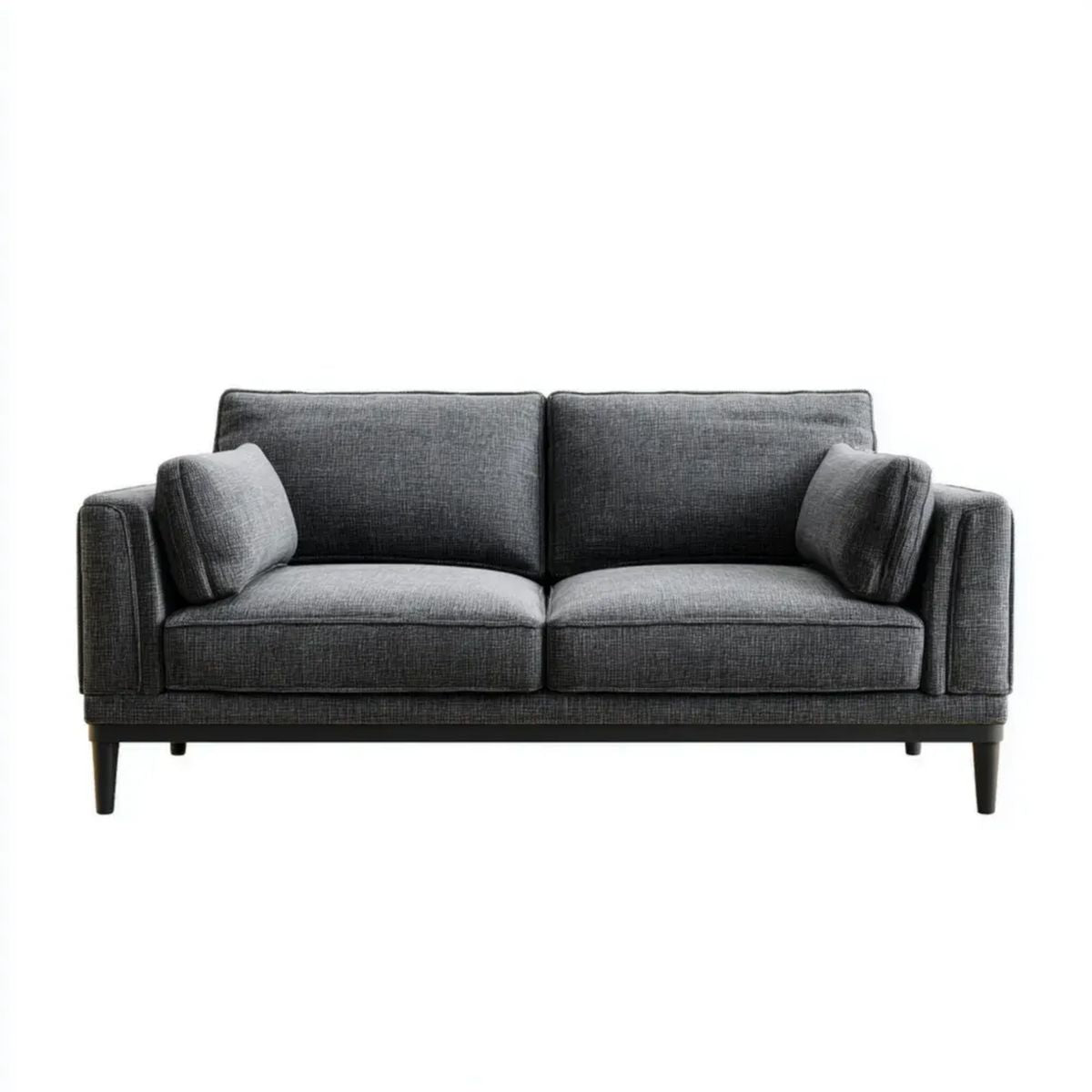 Sofa, 2 fotele sofa w poliestrowej szarej antracycie 160 × 85 × 82 cm