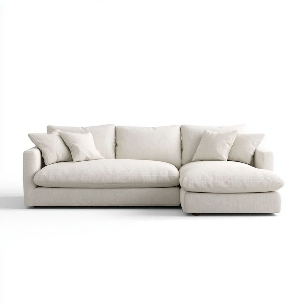 Sofa, 3-osobowa sofa z distrist meridian w poliestrze ecru, 280 x 170 x 85 cm