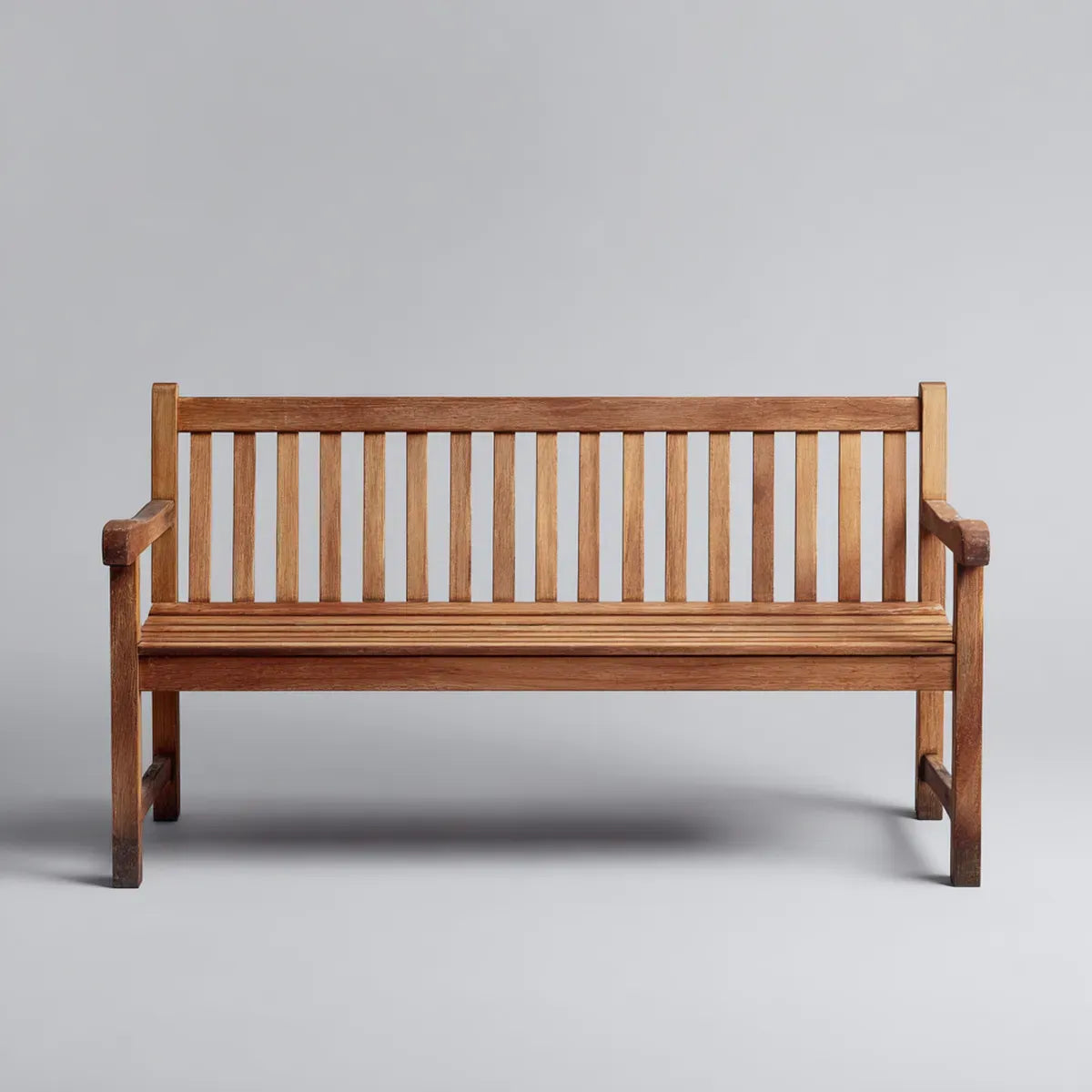 Ławka ogrodowa 2 brązowe lite kwadraty drewniane prostokątne d, 120 x 60 x 90 cm