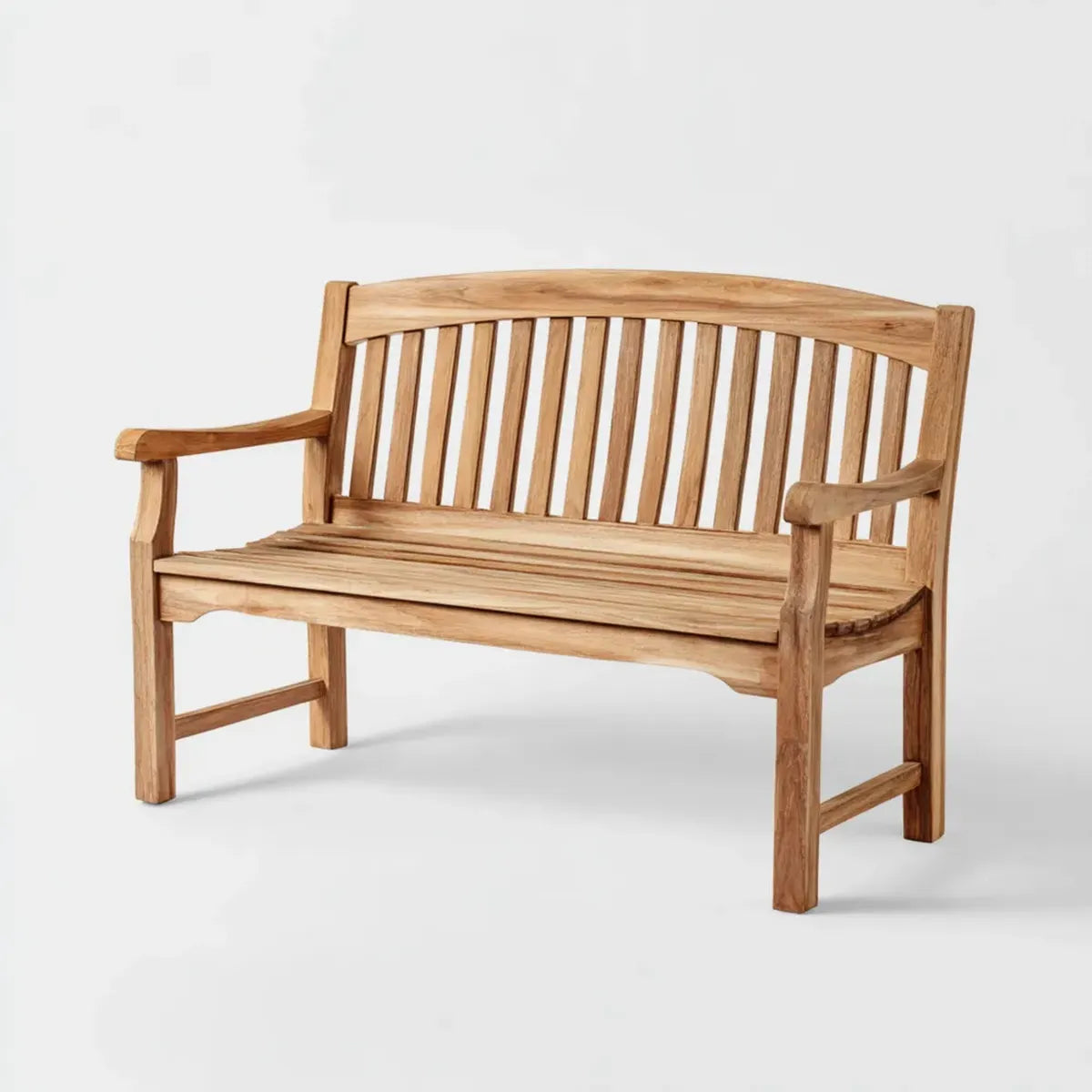 Ławka ogrodowa 2 fotele w naturalnym prostokątnym teku stałym 120 x 65 x 92 cm