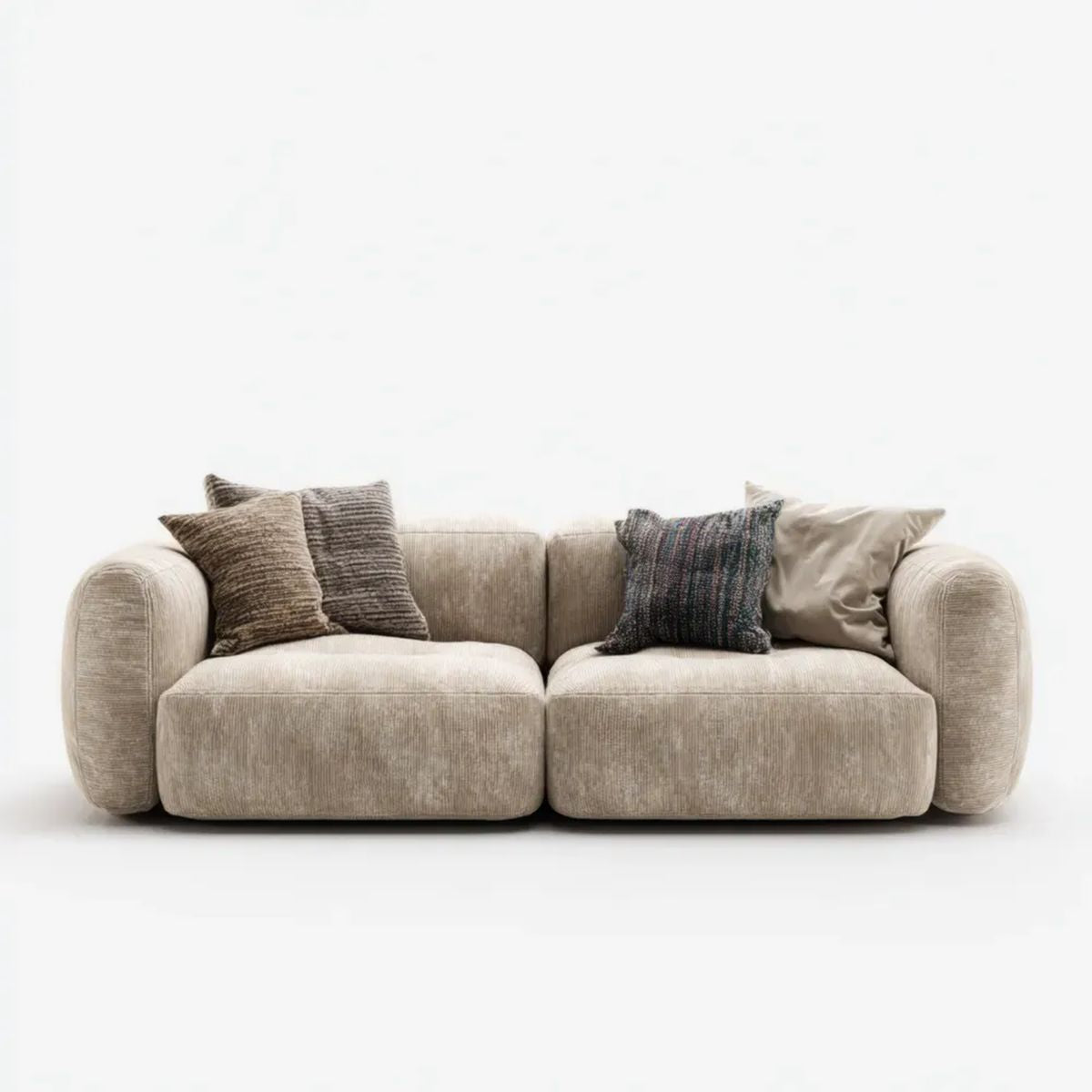 Sofa, Podwójna sofa w poliestrze, wstążka z poliestru, 180 x 95 x 78 cm, zaokrąglone podpórki