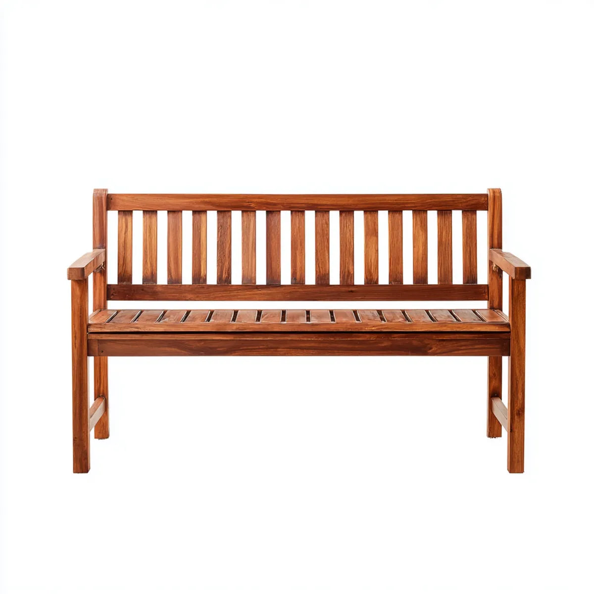Ławka ogrodowa 2 miejsca brązowe 120 x 60 x 90 cm w litej akacji prostokątnej