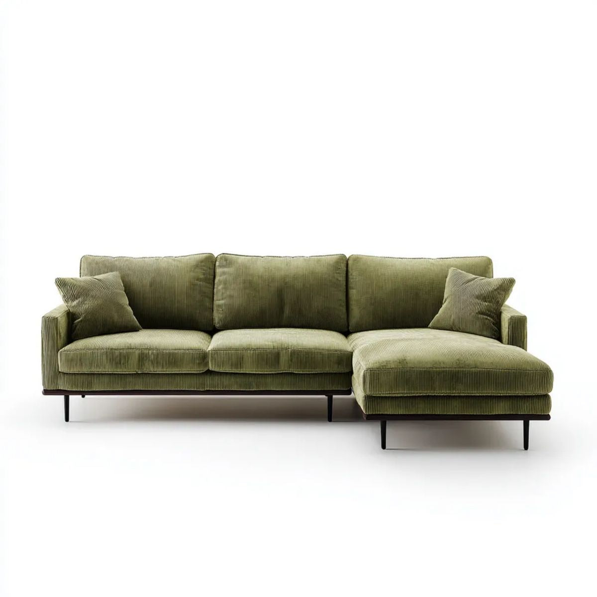 Sofa, 4-osobowa sofa z syrop z melimoriany w oliwie z oliwek zielona liofilizat betonowy betonvelvet, 280 x 160 x 85 cm