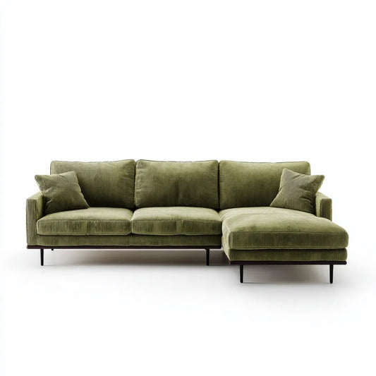 Sofa, 4-osobowa sofa z syrop z melimoriany w oliwie z oliwek zielona liofilizat betonowy betonvelvet, 280 x 160 x 85 cm