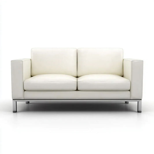 Sofa, Biała skóra surówka 2 fotele PU 160 x 85 x 80 cm