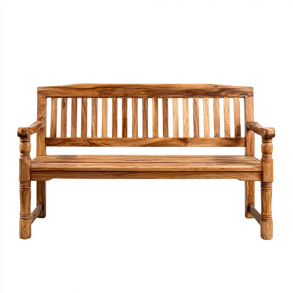 Ławka ogrodowa 2 brązowe kwadraty w prostokątnym teku stałym 120 x 60 x 90 cm