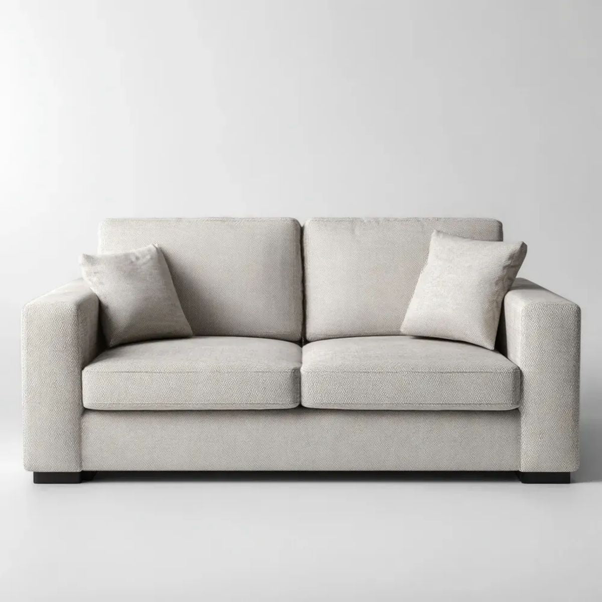 Sofa, 2 fotele sofa w beżowym i czarnym tkaniny, 180 x 90 x 85 cm