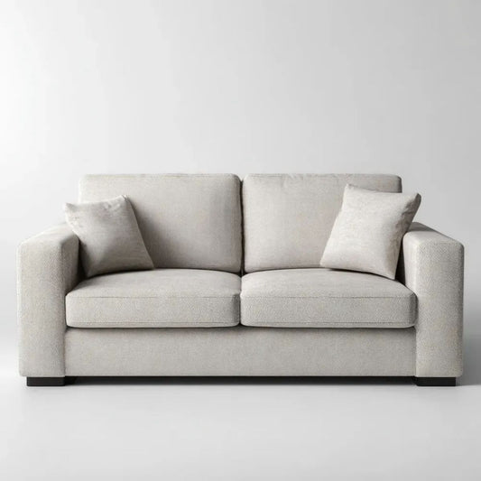 Sofa, 2 fotele sofa w beżowym i czarnym tkaniny, 180 x 90 x 85 cm