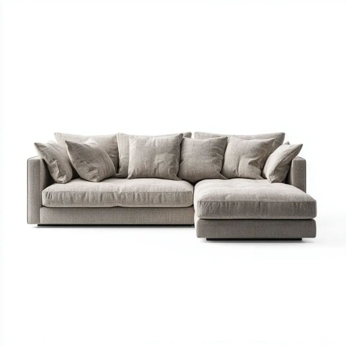 Sofa, 3-osobowa poliestrowy taupe sofa z melidyanem, 280 x 170 x 72 cm