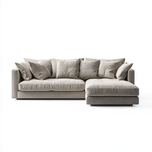 Sofa, 3-osobowa poliestrowy taupe sofa z melidyanem, 280 x 170 x 72 cm