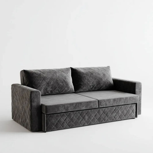 Sofa, 2-osobowa sofa w pigmentowanej antracycie wiórowej szary 190 x 90 x 85 cm