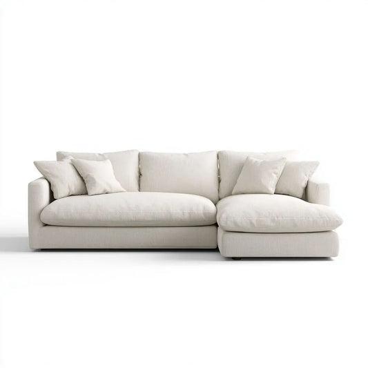 Sofa, 3-osobowa sofa z distrist meridian w poliestrze ecru, 280 x 170 x 85 cm