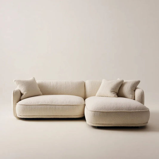 Sofa, 3-osobowa fotelik z szezlongiem epinefryny w poliestrowym ecru epinebre clamp 270 x 165 x 78 cm