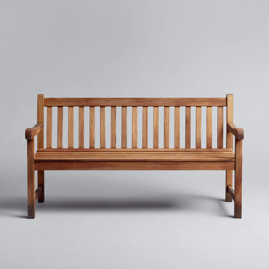 Ławka ogrodowa 2 brązowe lite kwadraty drewniane prostokątne d, 120 x 60 x 90 cm