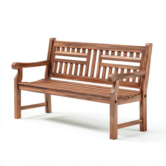 Ławka ogrodowa 2 brązowe siedzenia w litym drewnie akacyjnym 120 x 65 x 90 cm prostokątne