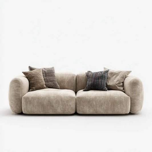 Sofa, Podwójna sofa w poliestrze, wstążka z poliestru, 180 x 95 x 78 cm, zaokrąglone podpórki