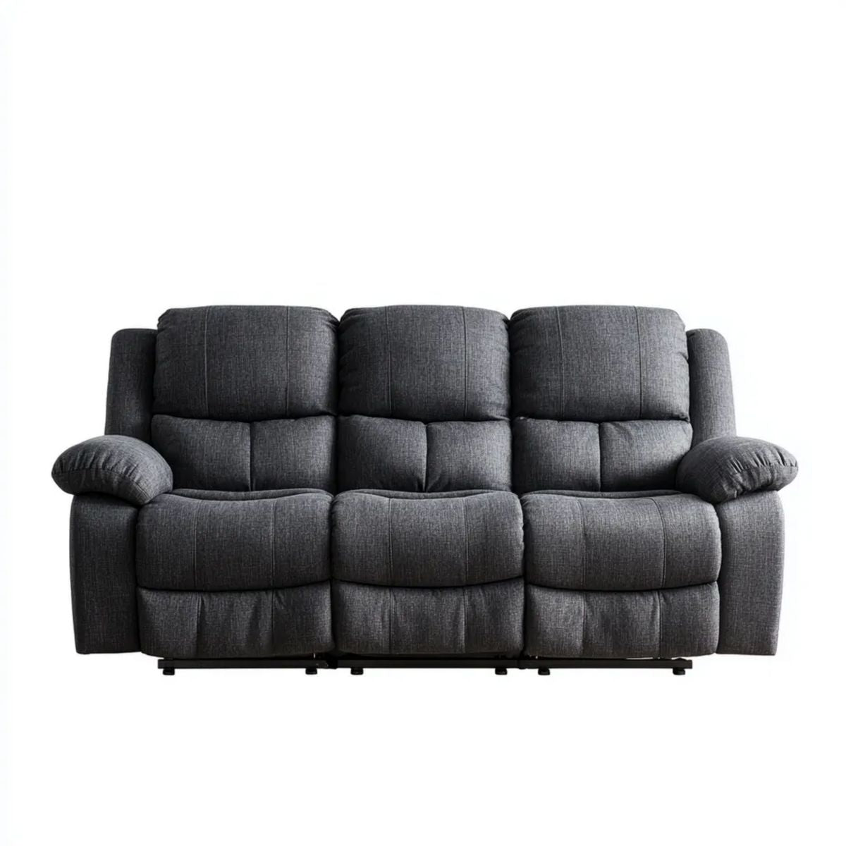 Sofa, Relax Sofa 3 Relax ciemnoszary poliester, 210 x 95 x 102 cm