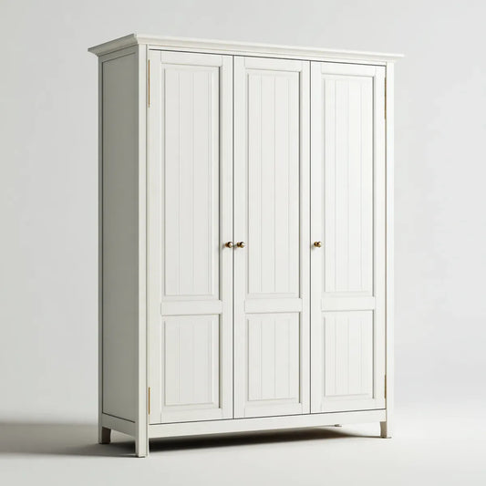 Szafa, Koszulka na drzwi uchylne Szafa Biała 150 x 60 x 200 cm MDF Prostokątne 3 drzwi