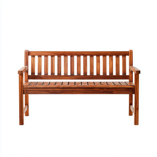 Ławka ogrodowa 2 miejsca brązowe 120 x 60 x 90 cm w litej akacji prostokątnej