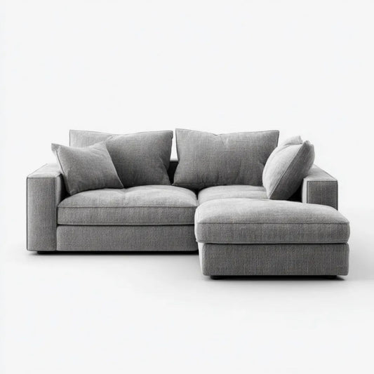 Sofa, 3-osobowa poliester sofa szara 250 x 160 x 85 cm